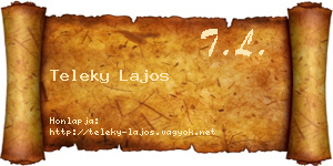 Teleky Lajos névjegykártya